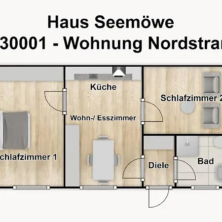 Haus Seemowe Ferienwohnung Nordstrand *